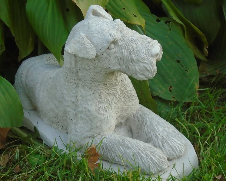 Airedale Concrete Statue 5-1/2 x 11"X 6-1/2" High